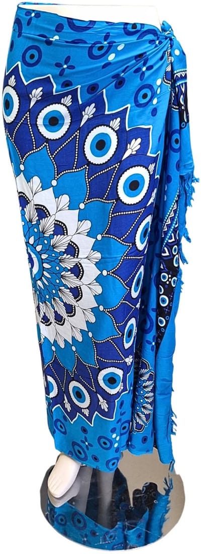 Om Namaste Sarong - 665 - Boze Oog Mandala - Blauw