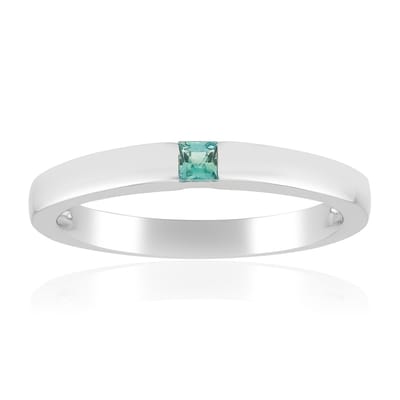 Cavill - Gouden ring 375 witgoud - Alexandriet 0,068 ct princess geslepen - Minimalistisch design - Exclusieve ring dames 17/18