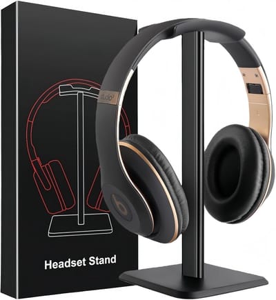 Headset Stand - Gaming Headphone Houder - Over-Ear Headphone Stand - Hoofdtelefoon Haak met Anti-Slip TPU Silicone voor Tafel - Display Case (Zwart)
