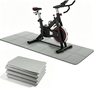 Opvouwbare vloerbeschermingsmat voor fitnessapparatuur, antislip en geluiddempend, ideaal voor loopband, hometrainer en crosstrainer, 183 x 61 cm, 6 mm dik