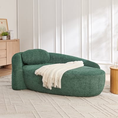 MIVRAY Zitbank Compact - Zacht Teddy Sofa Met Kussen - Voor Woonkamer En Slaapkamer - Teddy Stof Groen