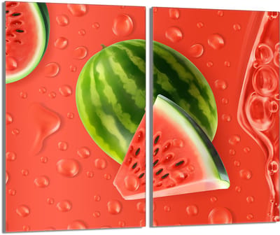 TMK ArtDeko Serie - Glas Beschermplaat - 2x30x52 - Arbuz Design