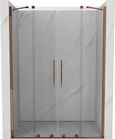 Mexen Velar Duo schuifdouchedeuren 140 , transparant, roze goud - 871-140-000-02-60