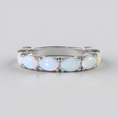 Cavill - Zilveren Ring - 925 Sterling Zilver Geplatineerd - 8 Australische Opalen Ovaal Cabochon 2 034 ct - Elegante Kleurrijke Damesring 24x26 mm