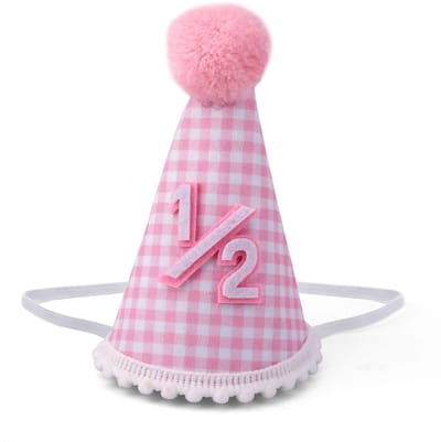 Dailygoods- Verjaardagshoed Schattig - Halve Feesthoed - Kegelvormige Kroon - Vilt - 9 x 15 cm - Voor Babymeisjes/Jongens