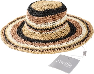 Emilie collection - hoed - zomerhoed - crochet - camel - zwart