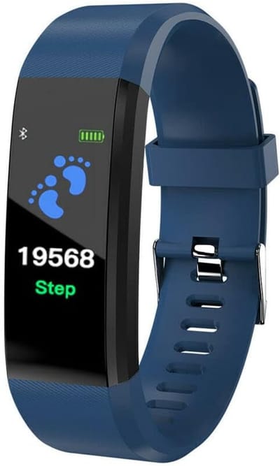 Smart Horloge voor Mannen Vrouwen, Fitness Tracker Bloeddruk Hartslag Bluetooth Polsband, IP67 Waterdicht Fitness Horloge Stap Calorie Teller Stappenteller Gezondheid Horloge (Blauw)