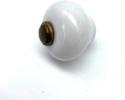 Knop Wit Porselein Brons Antiek 30mm