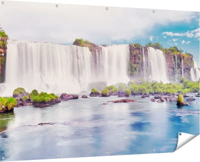 Gards Tuinposter Watervallen in Argentini� - 180x120 cm - Tuindoek - Tuindecoratie - Wanddecoratie buiten - Tuinschilderij