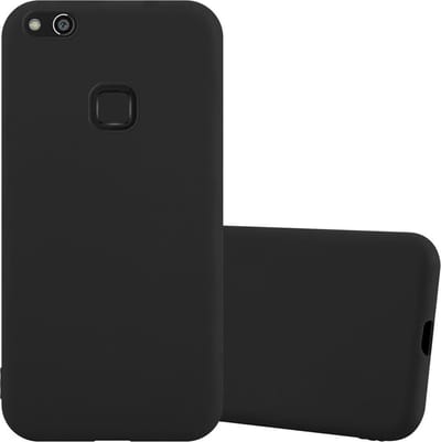 Cadorabo Hoesje geschikt voor Huawei P10 LITE in CANDY ZWART - Beschermhoes gemaakt van flexibel TPU silicone Case Cover