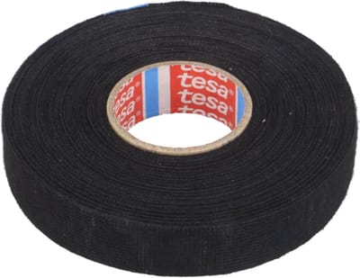 TESA Linnentape PET-wol - 19 mm breed - 250 um dik - Tot 105 graden - 25 meter - zwart