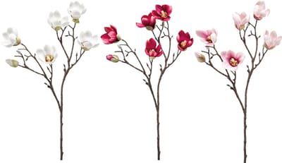 Emerald - Kunstbloem Magnolia mini 65cm - Set van 3 - Kunstplant voor binnen