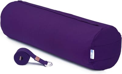 Yoga Bolster met Yogariem - Biologisch Katoenen Meditatiekussen met Boekweitrompen Vulling