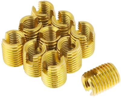Dailygoods- Messing Doppen 10 Stuks - Zelftappend Inzetstuk - M5 - Schroefdraadinzetstukken - Antivibratie - Draadreparatie - Schroefdraadinzetstuk