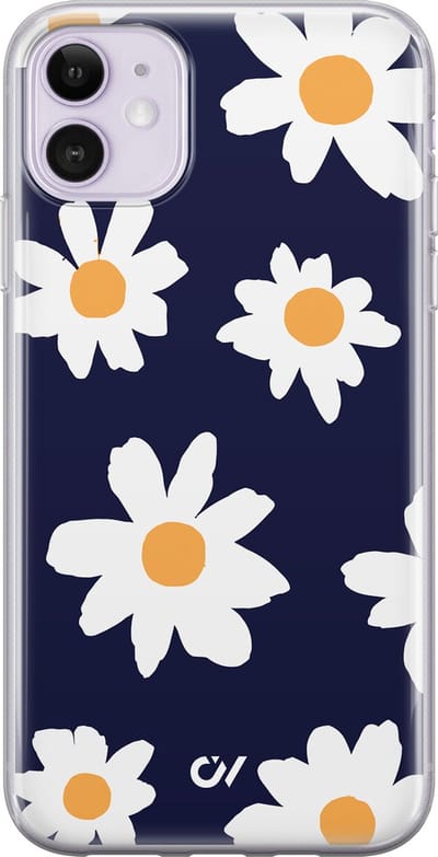 Hoesje geschikt voor Apple iPhone 11 - Sweet Daisies - - Blauw - Apple - Casevibes