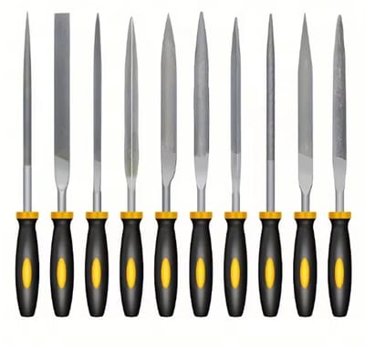 10-delige Vijlenset - Vijl - Werkplaatsvijlen - Naaldvijlen - 3-hoek - Vierkant - Rond - Halfrond - Vlakstomp - Vlakspits - Handgereedschap - Gereedschapset - Softgrip Handvat - Voor de Professional & Hobbyist - vijlenset - detailvijl
