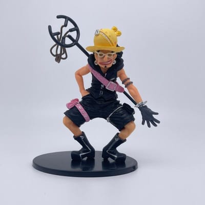 12cm Cartoon Anime One Piece Ussop PVC Actiefiguur Verzameling Handgemaakt Model Auto Bureau Decoratie Kinderen Bedel Speelgoed Cadeau black