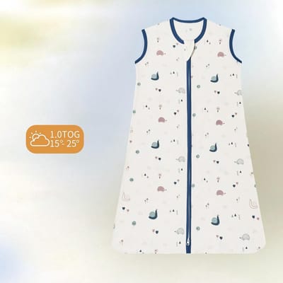 Babyslaapzakken 1.0 TOG - 2-pack 100% katoen | Draagbare deken voor pasgeborenen met dubbele ritssluiting | Zacht en ademend, machinewasbaar,Slak-egel