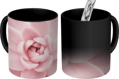 Magische Mok - Foto op Warmte Mokken - Koffiemok - Bloem - Roze - Natuur - Plant - Magic Mok - Beker - 350 ML - Theemok