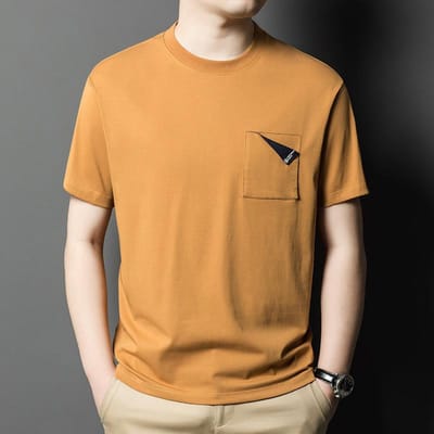 Los T-shirt met korte mouwen voor heren, Nieuwe zomerstijl Jonge en middelbare leeftijd Mode Koreaanse stijl Ronde hals Alles-passende tops en sweatshirts XXXL