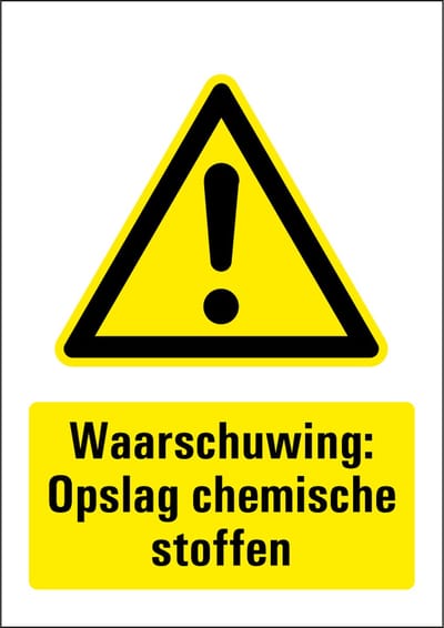 Opslag chemische stoffen sticker 210 x 297 mm