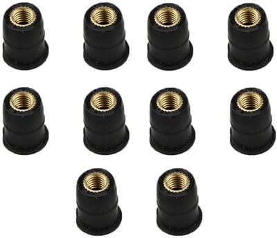 Dailygoods- Wellnut Motorvoorruit 10 stuks - Messing/Rubber - Voor Motorfiets - Universeel Gebruik - 5 Meter - Duurzaam - Rubberring