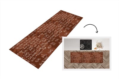 Keukenloper - Loper keuken - Nummer - Formule - Scheikunde - Cijfers - Patronen - 150x50 cm - Keukenloper vinyl