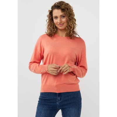 EsQualo Sweater R-neck Basic Knit Amber Glow Größe: XS | Pullover Outlet | Damen | Gelb