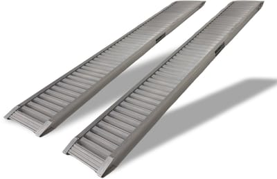 TRUTZHOLM 2 x professionele oprijplaat zwaar werk 200 cm laadvermogen 2000 kg aluminium grijs oprijplaat oprijplaat