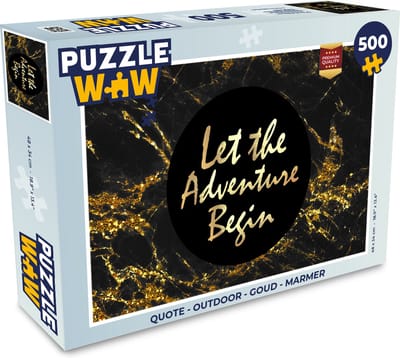 Puzzel Quote - Outdoor - Goud - Marmer print - Legpuzzel - Puzzel 500 stukjes