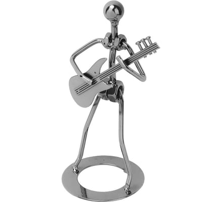 Vintage IJzerkunst Zwarte Man Figuur Gitaar Performer Huis Bar Display Desktop Decoratie Ornament