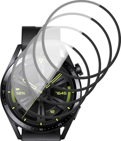Screenprotector geschikt voor Huawei Watch GT 3 42 mm - PET Glasfolie Full Screen Protector - 4 Stuks