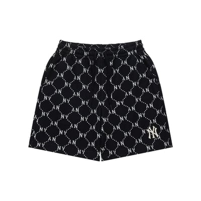 MLB New York Yankees Diamond Old Flower Short Décontracté Confortable Coupe Ample à Lacets Unisexe Noir 3ASPM0343-50BKS S black