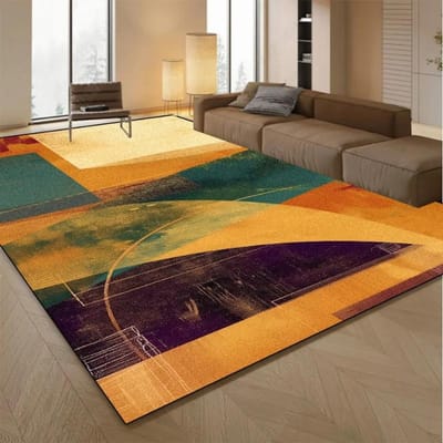 Moderne Geometrische Kunst Woonkamer Tapijt Kleurrijk Abstract Ontwerp Binnenkleed Decoratief Vloerkleed voor Woonkamer Huisdecoratie 120x160cm