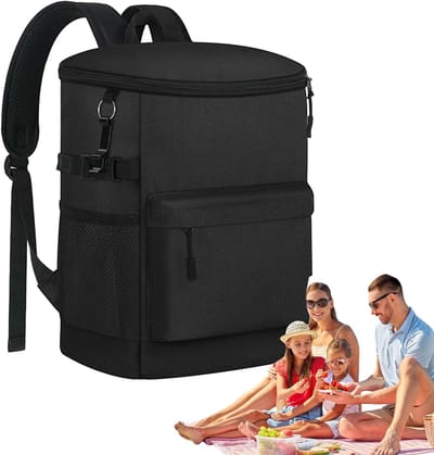 Koelrugzak Heren - Grote IJsbox - Buiten Activiteiten - Lekvrij Isolatieontwerp - 17 Liter Capaciteit - Zwart