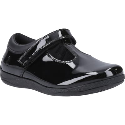 Hush Puppies Caitlin T-Bar Meisjes Zwart Leren Schoenen