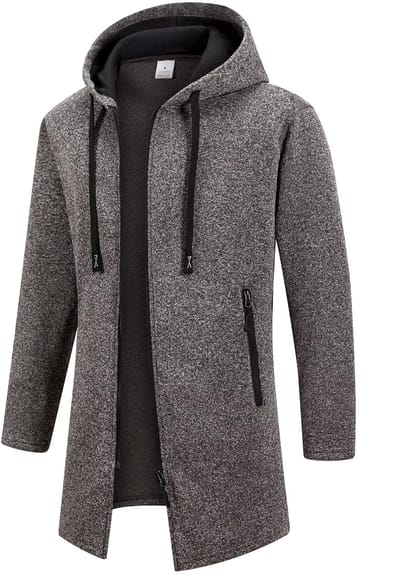 Lange designer vest met Rits Getailleerd - Jas - Lang - Grijs - Rits