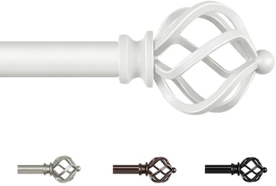 Dailygoods- Gordijnroede Uitschuifbaar 80-292 cm - Stijlvol Ontwerp - Eindstukken - Voor Gordijnen met Ringen - 19 mm Diameter - Modern en Elegant - Raamdecoratie