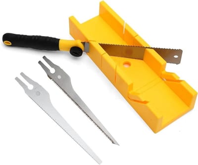 Verstekbak Zaagset - Houtbewerking Gereedschap - Nauwkeurig Zagen - 4-in-1 Compact Ontwerp - 31x10x5.5 cm - Grijs
