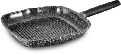 Swiss Haus® MGP28B Grillpan Inductie - Ø 28 cm - PFAS Vrij - Grill Pan Met Sapphire™ Antiaanbaklaag - Vleespan Geschikt Voor Alle Warmtebronnen - Zwart