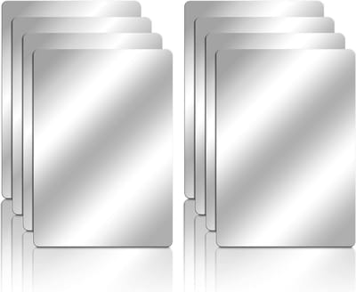 Spiegelpapier - 8 stuks - Kunststof wandspiegel - Acryl - Muurstickers met spiegeleffect - Zelfklevende spiegel - Wanddecoratie - kamerdecoratie - Voor badkamer, woonkamer, fitnessruimte of slaapkamer - 15*10CM - Zilver