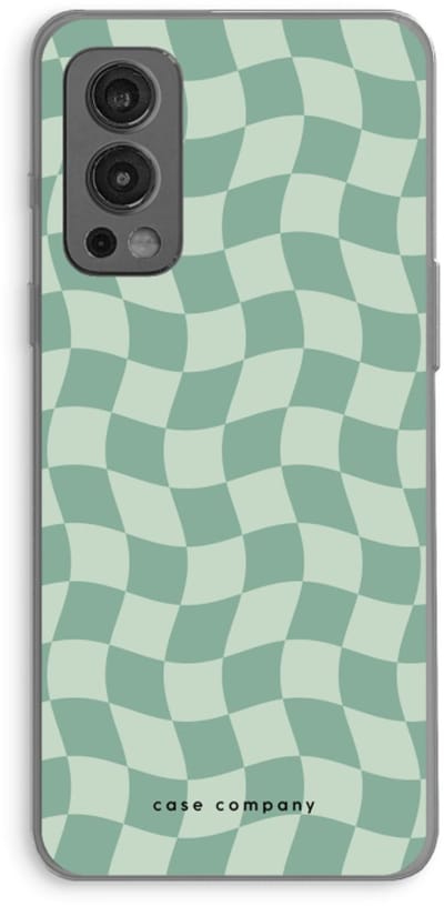 Case Company® - Hoesje geschikt voor OnePlus Nord 2 5G hoesje - Grid Groen - Soft Cover Telefoonhoesje - Bescherming aan alle Kanten en Schermrand