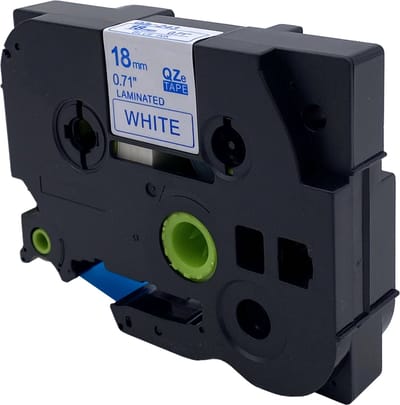 DULA Brother Compatible label tape- Tze-243 - 1 cassette - Brother P-Touch - Blauw op wit - 18mm x 8m