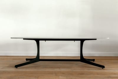 VL HOME luxe salontafel in wit keramiek met metalen onderstel
