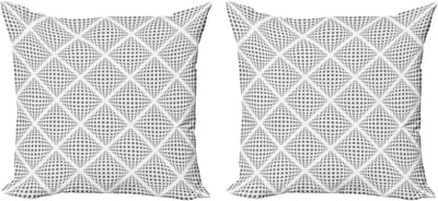 ABAKUHAUS Geometrische decoratieve kussenhoez 2 stuks, digitaal diamantpatroon, 40x40 cm, wit