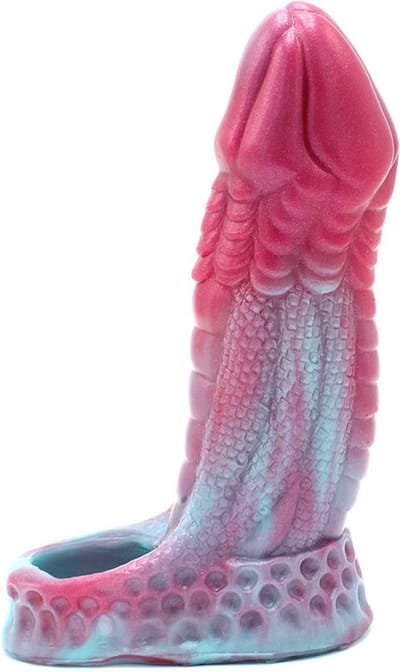 Kiotos Monstar 03 - Penis Sleeve - Penisverlenging - Met Ball Stretcher Opening - Siliconen - Roze Blauw