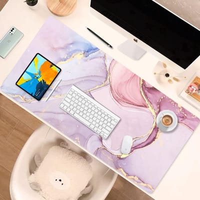 Famanu – Bureauonderlegger - dubbelzijdige bureaumat - 90 x 40 cm - groot bureau-schrijfblok - waterdichte muismat voor kantoor en thuis