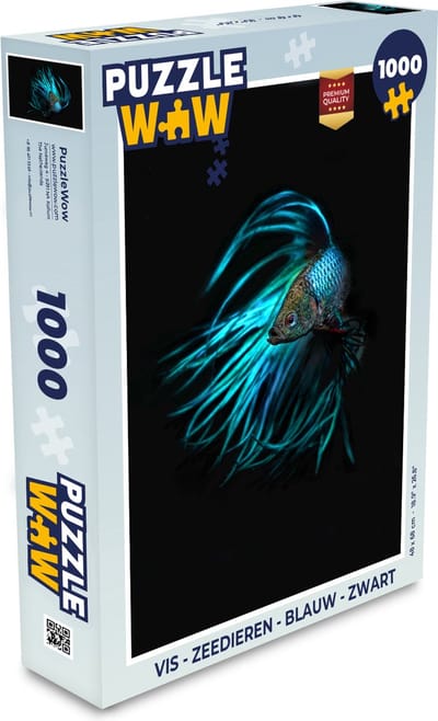 Puzzel Vis - Zeedieren - Blauw - Zwart - Legpuzzel - Puzzel 1000 stukjes volwassenen
