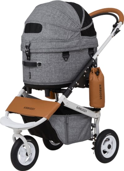 Airbuggy hondenbuggy dome3 l met rem earth grijs 66x32x52 cm / 96x53x99 cm
