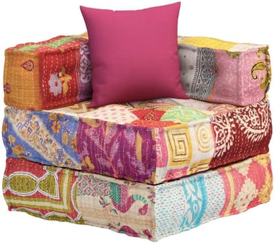 Modulaire Poef - Zitzak Bank - Ontspannen Zitten - Uniek Patchwork Design - 70x70x56 cm - Meerkleurig